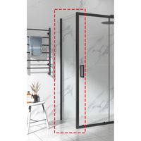 Douche zijwand SaniClear Slide Black | 80x200 cm | Helder glas | Zwart mat beslag