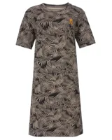 Medaillon dames nachthemd korte mouw - Taupe