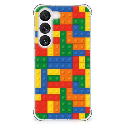 Samsung Galaxy S23 Doorzichtige Silicone Hoesje Blokken Samsung Galaxy S23 Doorzichtige Silicone Hoesje Blokken