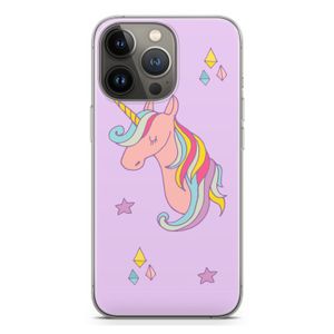 Roze eenhoorn: iPhone 13 Pro Transparant Hoesje