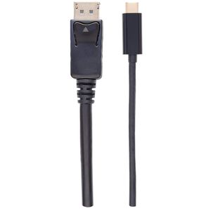 Manhattan USB 2.0 Adapter [1x USB-C stekker - 1x DisplayPort stekker] USB-C auf DisplayPort-Kabel Stecker/Stecker 4K@60Hz-Ausgangssignal 2 m schwarz 2.00 m