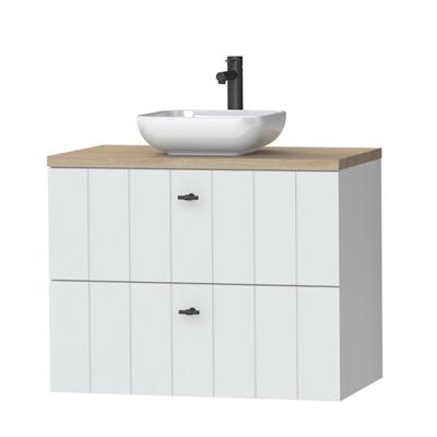 Tiger Maryport Meubelset 80 cm met 2 lades Mat wit incl Ontario waskom Hoogglans wit - 1496018914