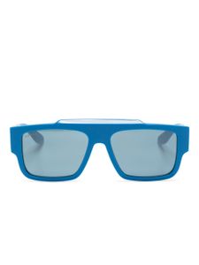 Gucci Eyewear lunettes de soleil carrées à logo imprimé - Bleu