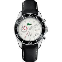Lacoste horlogeband 2010442 / LC-31-1-27-0148 Leder Zwart 22mm + wit stiksel Lacoste horlogeband 2010442 / LC-31-1-27-0148 Leder Zwart 22mm + wit stiksel