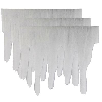 Ijspegelrand - 3x stuks - wit - 200 x 35 - polyester - sneeuwrand - sneeuw versiering - raamdecorati