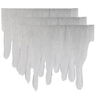 Ijspegelrand - 3x stuks - wit - 200 x 35 - polyester - sneeuwrand - sneeuw versiering - raamdecorati