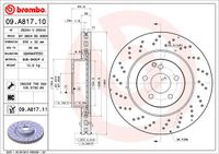 Remschijf BREMBO, Remschijftype: Geperforeerd / Geventileerd, u.a. für Mercedes-Benz