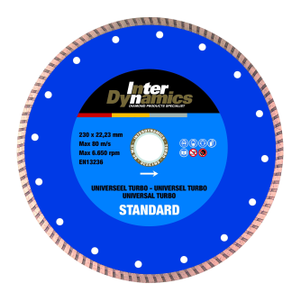 InterDynamics 315115 Turbo Standard Diamantdoorslijpschijf 115 x 22,23 x 2mm universeel