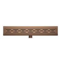 Wiesbaden douchegoot met flens en rooster 100 x 7 cm geborsteld brons koper
