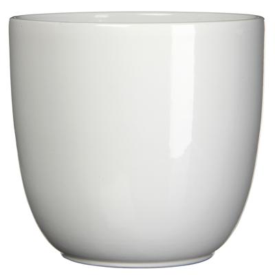 Mica Decorations Bloempot/plantenpot - wit - keramiek - D35 cm x H31.5