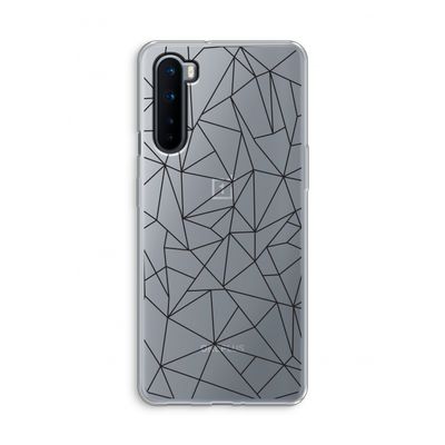 Geometrische lijnen zwart: OnePlus Nord Transparant Hoesje