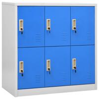 vidaXL Lockerkast 90x45x92,5 cm staal lichtgrijs en blauw - thumbnail