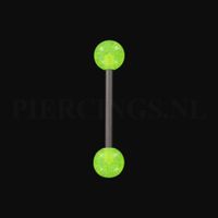 Tongpiercing glow in the dark UV-geel