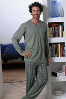 Ringella heren pyjama patroon groen - thumbnail