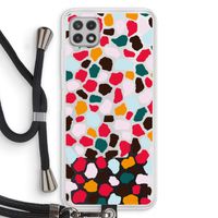 Colored Giraffe: Samsung Galaxy A22 4G Transparant Hoesje met koord