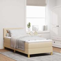 Boxspringbed met matras met matras Crème 90 x 190 cm Stof