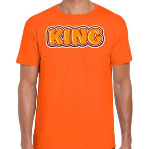 Koningsdag verkleed T-shirt voor heren - King - oranje - feestkleding