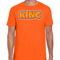 Koningsdag verkleed T-shirt voor heren - King - oranje - feestkleding - thumbnail