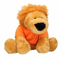 Pluche Holland leeuw knuffel 30 cm met oranje shirt   - - thumbnail