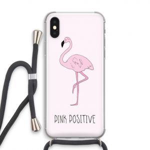 Pink positive: iPhone XS Transparant Hoesje met koord