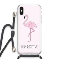 Pink positive: iPhone XS Transparant Hoesje met koord