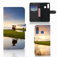 Huawei P30 Lite (2020) Telefoonhoesje met Pasjes Koe - thumbnail