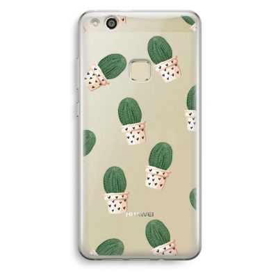 Cactusprint roze: Huawei Ascend P10 Lite Transparant Hoesje