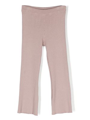 Brunello Cucinelli Kids pantalon en maille à coupe droite - Rose