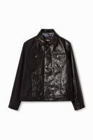 Leren truckerjack - BLACK - XXL