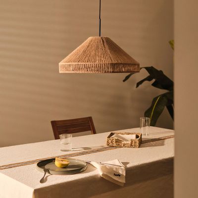 Kave Home Lampenkap 'Pontos' Jute, Ø45cm, kleur Naturel