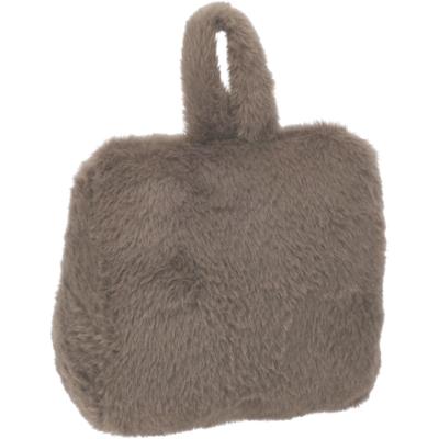 Home & Styling Fake Fur Deurstopper - 1 kg - grijs - stof - gewicht - 7 x 17 cm - deurstop