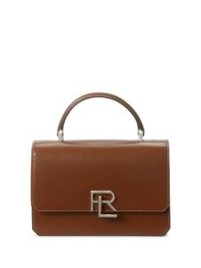 Ralph Lauren Collection sac à bandoulière en cuir à plaque logo - Marron