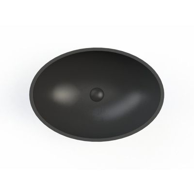 Waskom BWS Prince Cast Marble 49x34 cm Ovaal Mat Zwart