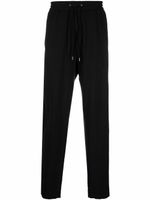 Giorgio Armani pantalon de jogging en coton à coupe fuselée - Noir