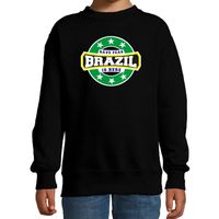 Have fear Brazil is here / Brazilie supporter sweater zwart voor kids