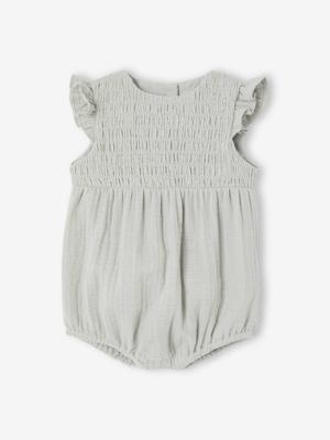 Babypakje voor meisjes van katoenen gaas saliegroen