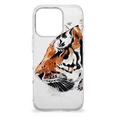 Smartphone hoesje iPhone 16 Pro Max Watercolor Tiger