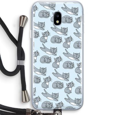 Poezen: Samsung Galaxy J3 (2017) Transparant Hoesje met koord