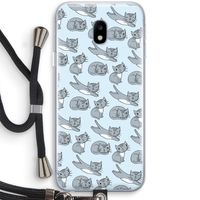 Poezen: Samsung Galaxy J3 (2017) Transparant Hoesje met koord