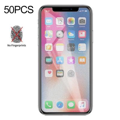 50 stuks non-Full matte Frosted gehard glas film voor iPhone X/XS/XI (2019) geen retail pakket