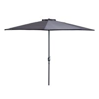Outsunny parasol zwengel parasol tuinparasol parasol marktparasol metaal halfrond grijs + zwart