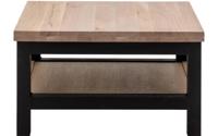 Goossens Hoektafel Santos, hout eiken bruin, urban industrieel, 70 x 40 x 70 cm