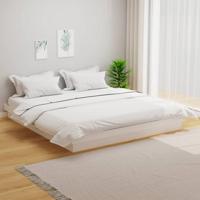 Bedframe massief hout wit 160x200 cm