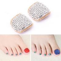 2 stuks Crystal nep Nail Art Tips Rhinestone volledige dekking teennagels Decals stickers (NO: 38)
