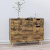 Dressoir 90x30x72 cm bewerkt hout gerookt eikenkleurig