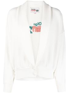 Reina Olga cardigan Farrah à logo brodé - Blanc