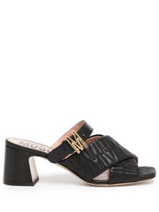 Moschino mules 60 mm en cuir - Noir