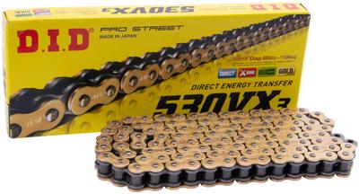 D.I.D Chain did 530 vx3 118 n gold/grey open