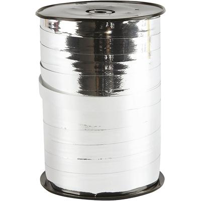 Creativ Company Cadeaulint, b: 10 mm, glossy, zilver metallic, 250 m/ 1 rol
