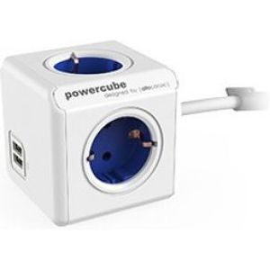 Power Cube 1402BL/DEEUPC power uitbreiding 1,5 m 4 AC-uitgang(en) Binnen Blauw